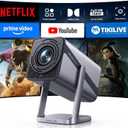 [4K Support/Auto Focus/360Adjustable Stand]Smart-Mini-Projector with WiFi 6 and Bluetooth5.2, Native 1080P Portable Projector, Dolby Audio, iWIMIUS Outdoor Movie Proyector Compatible with Netflix