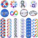 100 Pieces Autism Pin Button Badge Autism Awareness Mini Buttons 1.25 Inch 32 mm Mental Autism Awareness Lapel Pin Multicolor Autism Awareness Decorations Autistic Brooches Pins for Clothing, 6 Styles