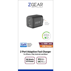 ZGear 2 Port Adaptive Fast Charger
 USB C and USB