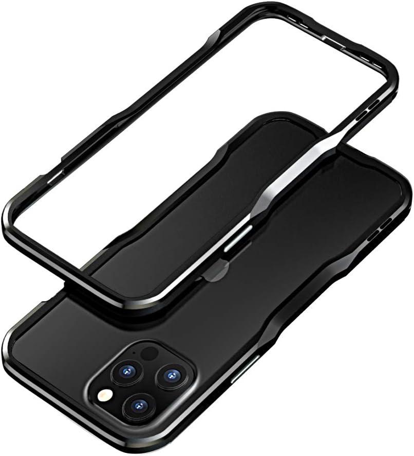 HENGHUI Bumper Case Compatible with iPhone 14 Pro Aluminum Bumpers Metal Frame Bumper Cover Shock Absorbent Slim Cool Design (Black)