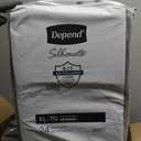 Depend Silhouette Adult Diapers, Incontinence & Postpartum Bladder Leak Underwear for Women, Maximum Absorbency, Extra Large, Black, 48 Count (2 Packs of 24)