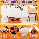 WILLBOND 2 Pcs Halloween Bathroom Rugs Spooky Pumpkin Bath Mat Non Slip Washable Halloween Bathroom Decor Mat Front Door Rugs for Holiday Kitchen Home Decor, 19.7 x 17.7 Inch