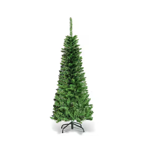 4.5-ft Pre-lit Pencil Artificial Christmas Tree with White LED Lights
