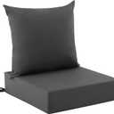 Zonamat Outdoor Cushions for Patio Furniture, Outdoor Seat Cushion Set 24 x 24 x 5.75 Inch, Waterproof & Fade Resistant Outdoor Chair Cushions, Deep Patio Chair Cushion with Removable Cover, Dark Grey