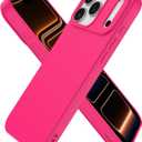 2 x Compatible with iPhone 17 Pro Case, Shockproof Liquid Silicone Protective Phone Case with Soft Anti-Scratch Microfiber Lining Ultra Slim Drop Protection Phone Cover(Rose Red)