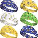 6 Pcs Bananas Baseball Team Headband Novelty Funny Elastic Athletic Sweatband Multi Color Workout Non-Slip Headbands for Baseball Team Sports Yoga Women Men Accessory Gift