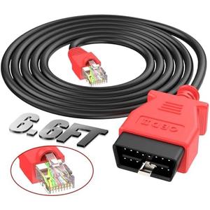 Autel Enet OBD 2 Cable for BMW F G Series Coding, Ethernet to OBD II OBDII Interface Cable, Compatible with BMW Software E-SYS ICOM ISTA+, Programming/Refresh Hidden Function, High Speed, 6.6ft/ 2M