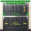 38" Stainless Steel Door Security Bar, Fits Doors 33"-36" Wide