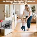 35-55" No Bottom Bar Baby Gates for Stairs, 39" Extra Tall Child Safety Gate with Auto Close Large Walk Thru Door, Hardware Mount Dog Gate Pet Gate for The House Doorways, Indoor Outdoor use