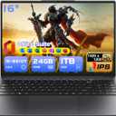 i5 Gaming Laptop,16" Laptop Computer 24GB RAM 1TB SSD, Win 11 pro Notebook PC, Office Suite,1920 x 1200 FHD 16:10, with BT5.0 Wi-Fi, 3xUSB A, HDMI, RJ45, Backlit Keyboard, (24GB RAM,1TB SSD)