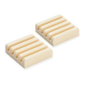 Juvale Wood Coaster Holders - 2-Pack Square Coaster Display Stand Hold Up to 4 Coasters, 3.9-Inch - for Kitchen, Dining Table, Home Decoration, Housewarming Gift