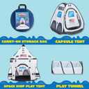 JOYIN White Rocket Ship Pop up Play Tent with Tunnel and Playhouse Kids Indoor Outdoor Spaceship Tent Set, 111.2 Inches X 41.5 Inches X 54 Inches