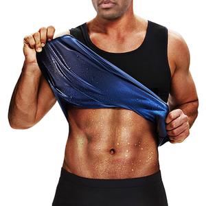 Sauna Sweat Vest Workout Tank Top Waist Trainer for Men Compression Workout Enhancing Vest (Large-X-Large, Blue)