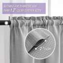 Home Queen Waffle Bathroom Window Curtain Valance, Short Straight Kitchen Window Topper, 60 x 16 Inch, Solid Grey