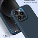 for iPhone 15 Pro Case Liquid Silicone Slim Shockproof Protective Cover 6.1 Inch Anti-Scratch Drop Protection,Deep Navy