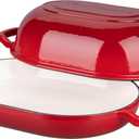 VORRINGARD Enameled Cast Iron Sourdough Bread Oven, Dutch Oven, Loaf Cast Iron Bread Pan for Homemade Bread Baking, Meatloaf Pan with Lid, 7QT, Red
