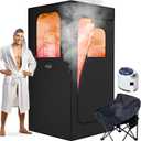Large Portable Steam Sauna, 3L Steamer Portable Sauna Box for Home, Personal Sauna with Big Sauna Chair, Remote Control, 3.2’ x 3.2’ x 6.0’, Black, 1200W