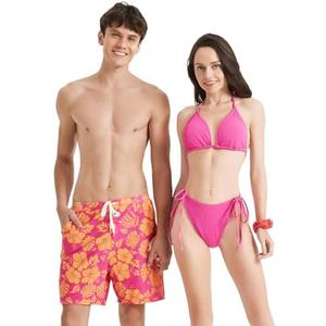 PATPAT Matching Swimsuits for Couples - Spaghetti Strap Bikini Set or Swim Trunks Bathing Suits Hawaiian Beach Swimwear for Men XXL