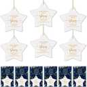 Syhood 6 Set Friendship Christmas Ornaments 2025 Good Friends are Like Stars Gifts with Cards OPP Bags Christmas Friendship Gifts for Women Best Friend Ornaments for Xmas Tree Decorations (Ceramic)