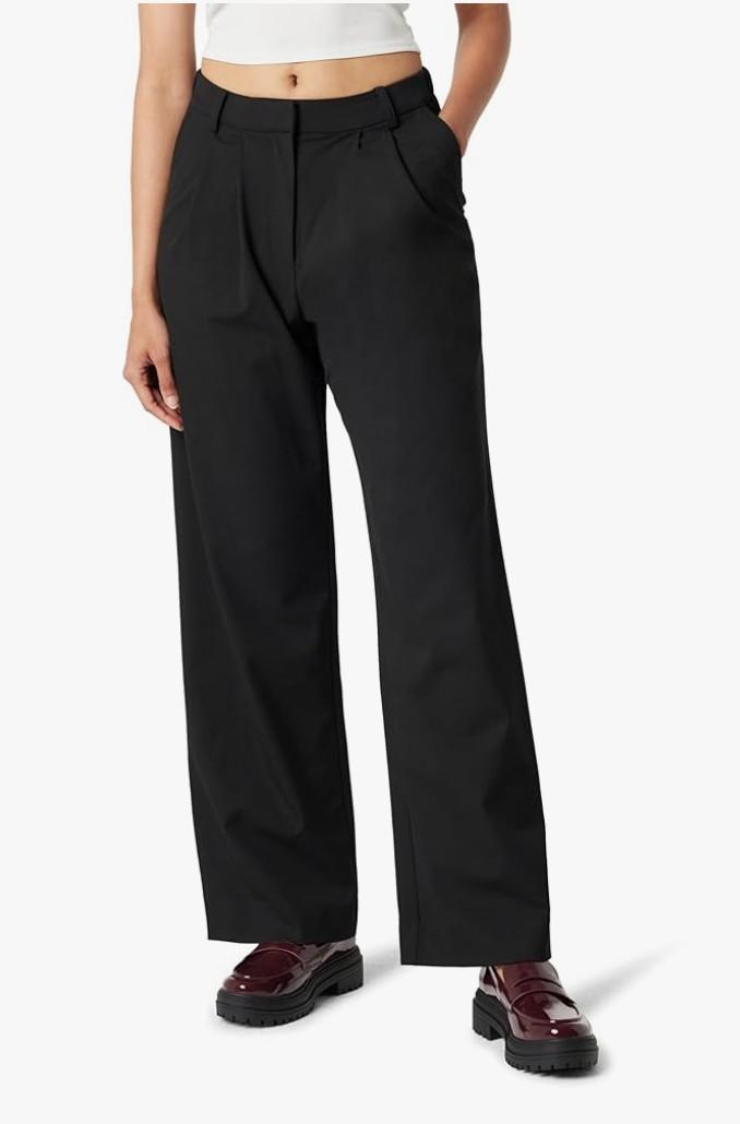 The Drop Women's Nancy Pleat Front Wide Leg Trouser, M