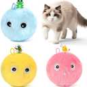 Chirping Cat Toy Balls, 3 Pack | Upgraded Plush Interactive Toy Balls, 3 Realistic Animal Sounds, Battery-Powered Motion Activated, Suitable for Indoor Kittens and Adult Cats Exercise Toy