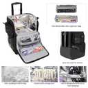 Large Makeup Train Case with a Large Makeup Travel Bag for Hairstylist, Hairdresser Bag with Detachable Pouch,Heat Insulation and Anti-scalding Full layer for Hairdressing Tool Organizer, Big wheels