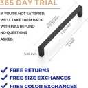 Ravinte 15 Pack Matte Black Cabinet Pulls, 5 Inch (128mm) Hole Center Slim Kitchen Handles, Square Drawer Pulls for Cabinets & Cupboards, Hardware