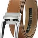 CHAOREN Click Belts for Men - Mens Ratchet Belt 1 3/8" for Dress Pants - Perfect Companion to Men's Oxfords (Light Brown)