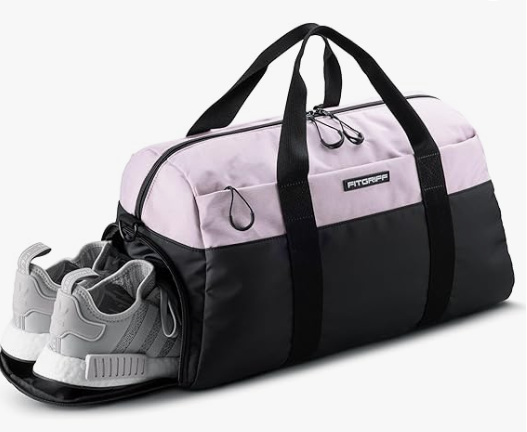 Fitgriff® Gym Bag V2 for Men and Women with Shoe & Wet Compartment - Duffle Bag for Travel, Sports, Fitness and Workout, Pink/Black