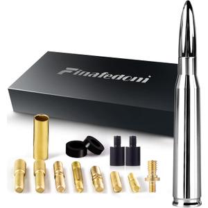 Chrome Bullet Antenna 50 Cal Bullet Car Truck Antenna Truck Accessories Silverado 1500 F150 F250 F350 Ram 1500 GMC Sierra 1500 Ranger Short Replacement Antena (Chrome, 5.5inch)