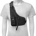 L-type Radio Chest Harness Shoulder Radio Holster Chest Pack Adjustable Single Radio Pouch Two-Way Radio Holster Suitable for Motorola Kenwood BAOFENG Walkie Talkie