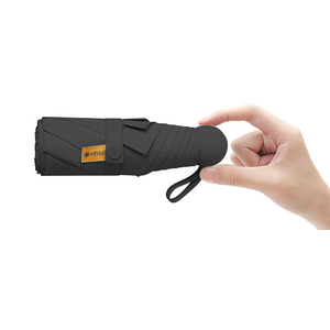 BAODINI Travel Mini Umbrella for Purse With Case Small Compact UV Sun Protection Sun Lightweight Tiny Pocket Umbrella for Women Kids and Men (1-Black)