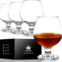 Brandy Snifter Glasses Set of 4-11 oz / 330 ml Cognac Glasses Set, Pure Clear Short Stem Wine Glass Set for Brandy & Whiskey, Dishwasher Safe, Gifts for Men