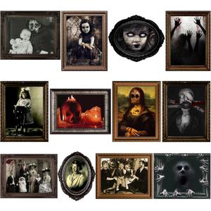 Halloween Party Decorations 12 Pieces Disposable Haunted Pictures Gothic Manor Portraits Horror Pictures House Creepy Portraits Pictures Spooky Home Decor