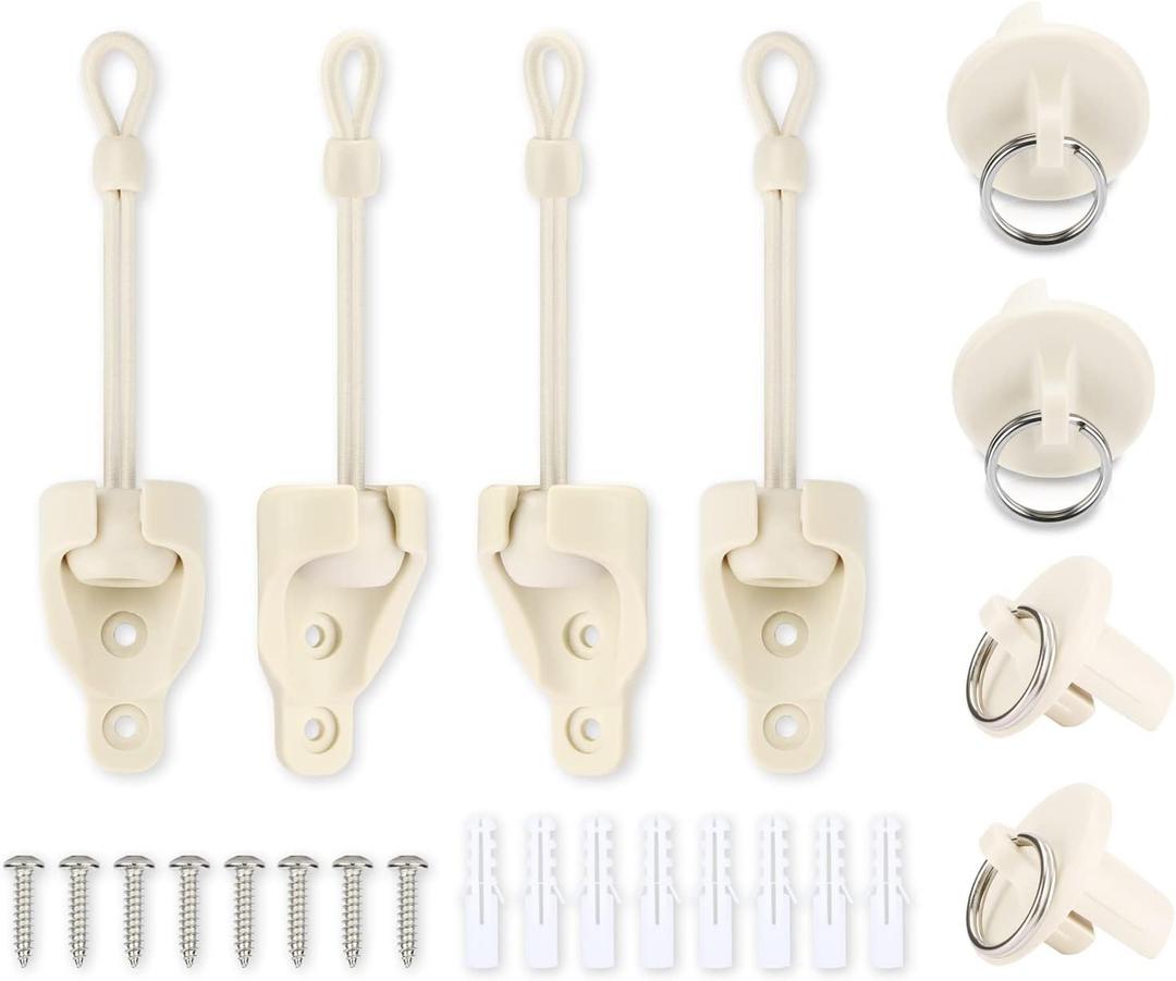 Coolaroo Shade Replacement Parts Bungee Kit and End Cap,Weather Resistance,for Coolaroo Exterior Roller Shade,Outdoor Blinds,Roller Shades(Sand,2 Set)