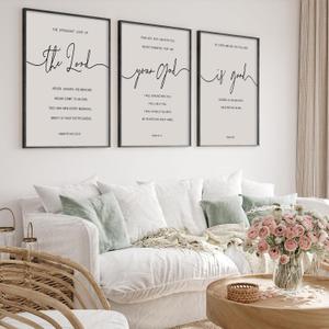 Heiple The Lord Your God Is Good Wall Decor Framed Wooden Wall Sign for Home Decor Farmhouse Vintage Rustic Living Room Minimalist Christian Wall Art (Black, 16"x24")