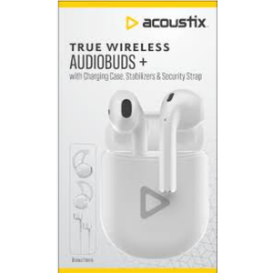Acoustix True Wireless Audiobuds w/Charging Case - White