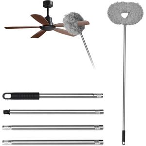 Storystore Ceiling Fan Cleaner Duster - Adjustable Duster with Extension Pole,Dusters for Cleaning Fan Blade, Walls and Cobweb (Grey)