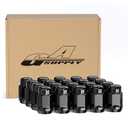 GAsupply 14x1.5 Lug Nuts 20pcs, M14x1.5 Bulge Acorn Closed End Black Lug Nuts Conical Seat 1.38" Tall 3/4" Hex