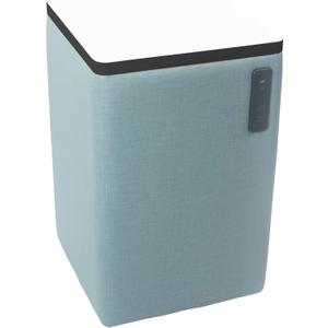 FDP Pro Series Upholstered 18"x18"Square Dry-Erase Ottoman Table, 18" Height; Collaborative Commercial Furniture for Hotel Lobby, Office, Restaurant, Waiting Room -Sky Blue/Whiteboard/Black