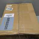 Square Makeup Stool with Wood X-Legs,Modern Vanity Ottoman Chair,Padded Faux Leather Seat for Dressing Room,Bathroom (Brown Faux Leather)