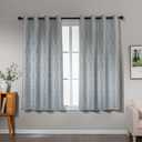 Amazon Basics Jacquard 2-Piece 100% Blackout Curtains, Living Room and Bedroom Drapes, Thermal Insulated Window Treatment, 42"x63", Light Grey