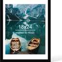 18x24 Frame, Black Wood Style - Display Posters 16 x 20 with Mat or 18x24 without Mat, Wall Mounting Horizontal and Vertical, 1 Pack