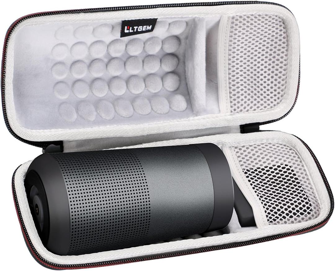 LTGEM EVA Hard Case for Bose SoundLink Revolve or Revolve (Series II) Bluetooth Speaker with Mesh Pocket-Black