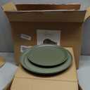 LERATIO Stoneware Dinnerware Sets for 4,Handcarft Ceramic Plates and Bowls Sets,Chip and Scratch Resistant Dishes, Dishwasher & Microwave Safe, Oven safe,Reactive Glaze-Green