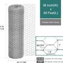 Chicken Wire Fencing, 36 Inch x 60 Feet Chicken Wire Mesh Roll for Garden Plants, 1 Inch Mesh Hexagonal Galvanized Metal Poultry Wire Netting for Chicken Coop Rabbit Dogs Barrier
