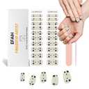 Semi Cured Gel Nail Strips & Wraps - 20PCS, UV/LED Lamp Required, Long Lasting DIY Manicure Kit, Salon Quality, Trendy Nail Art Designs (Star)