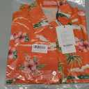 SSLR Big Girls Hawaiian Shirt Beach Tropical Summer Casual Short Sleeve Button Down Shirt (Orange, M)