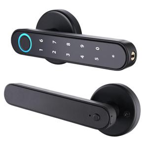 52HZ Fingerprint Door Knob with Lock, Smart Lock for Bedroom Door, Biometric Door Lock with App Control & Key, Thumbprint Keyless Entry Door Lock for Front Door, Home, Apartment, Office, Matte Black