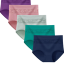 Women's Underwear Cotton Tummy Control High Waisted Underwear Soft Breathable Full Coverage Panties Multipack L